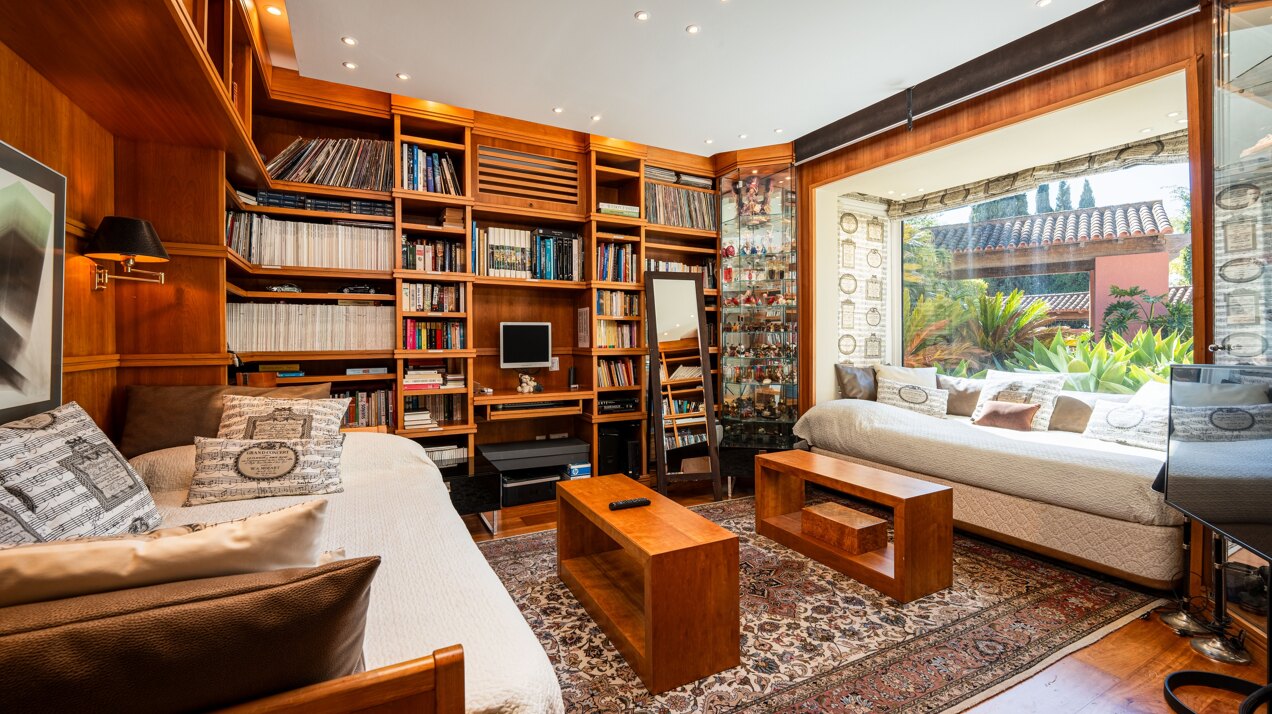 Secluded stately mansion languishes amidst subtropical gardens in the heart of Marbella.