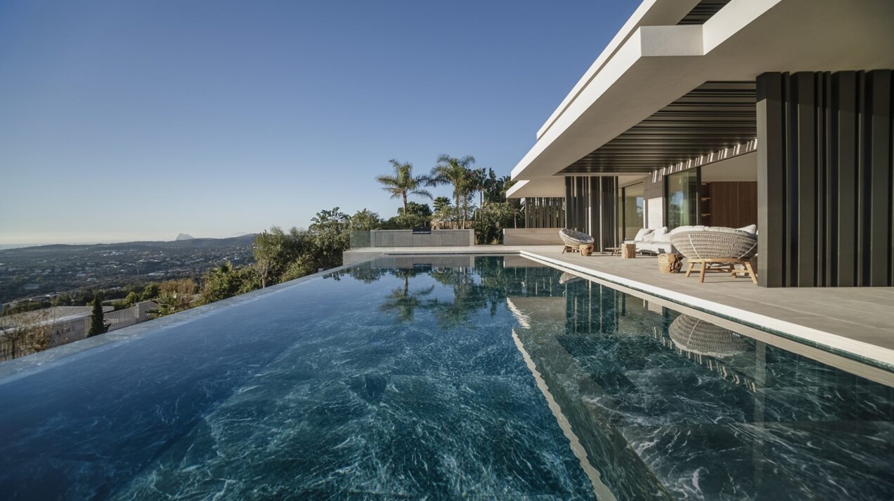 Ultra chic and modern residence flaunts 180º unparalleled views along southern Spanish coastline
