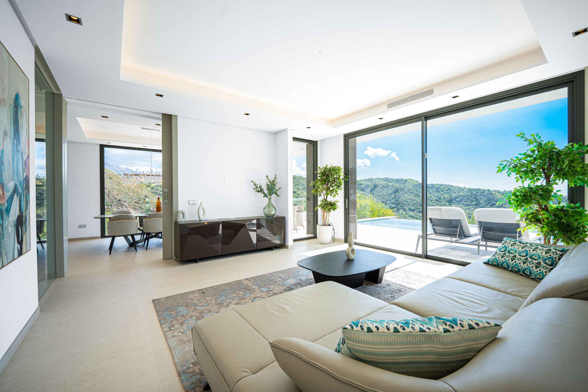 Outstanding new villa sits high above La Quinta, showcasing 360º sea and mountain views