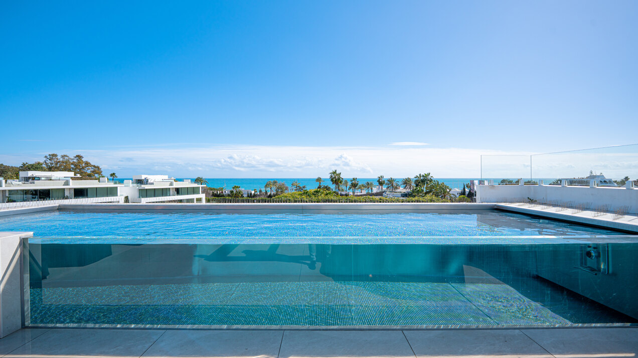 Sublimely elegant, modernistic 5 bed villa on the Golden Mile is perfect for those with impeccable style