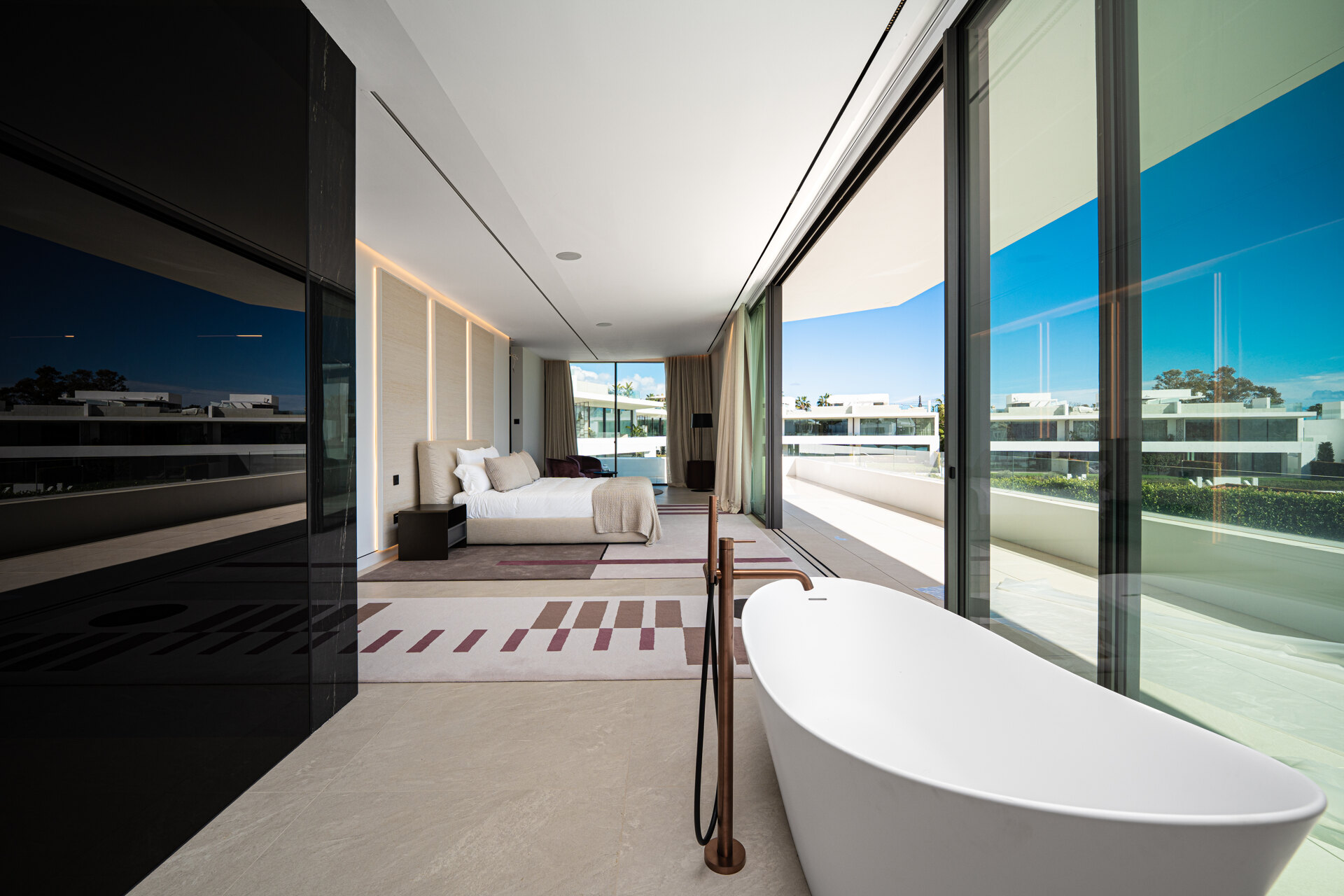 Sublimely elegant, modernistic 5 bed villa on the Golden Mile is perfect for those with impeccable style