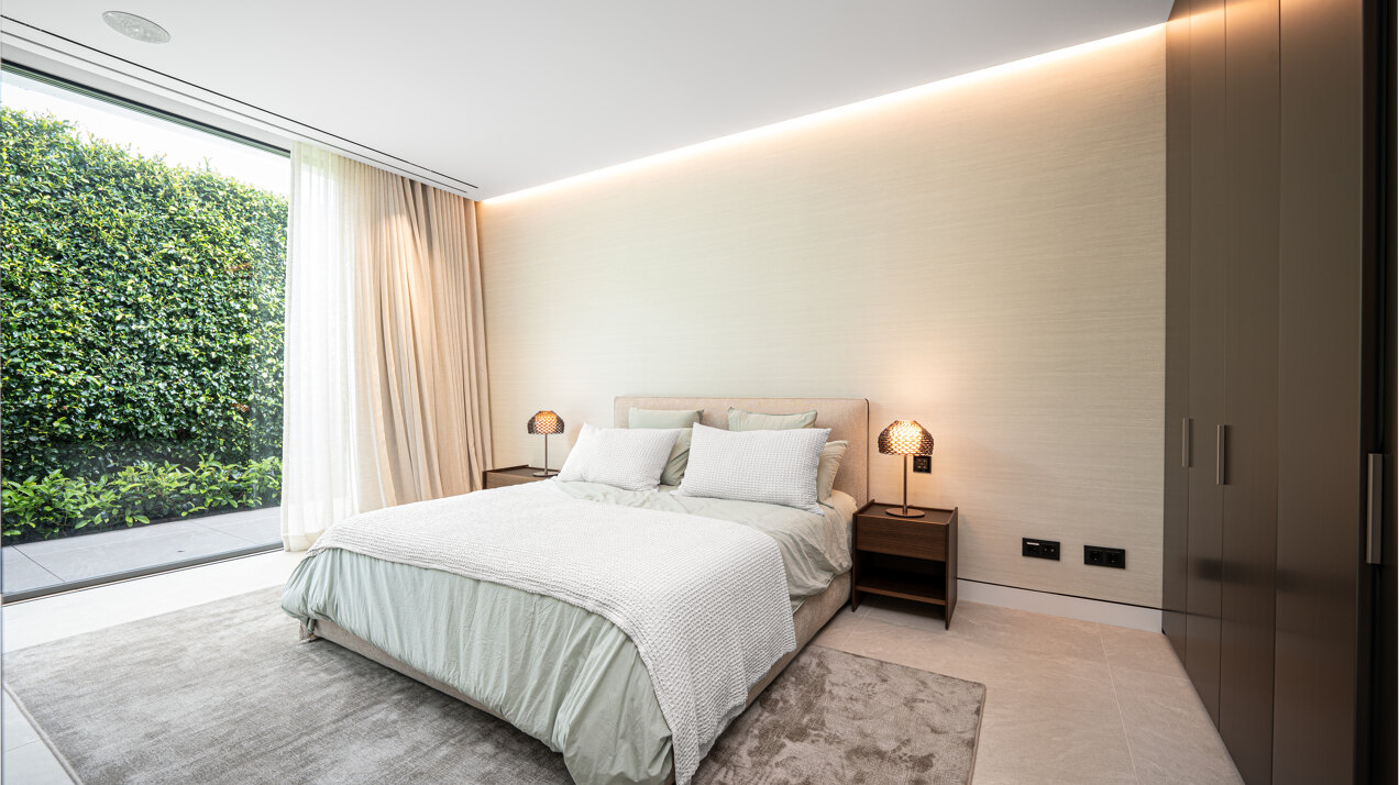 Sublimely elegant, modernistic 5 bed villa on the Golden Mile is perfect for those with impeccable style