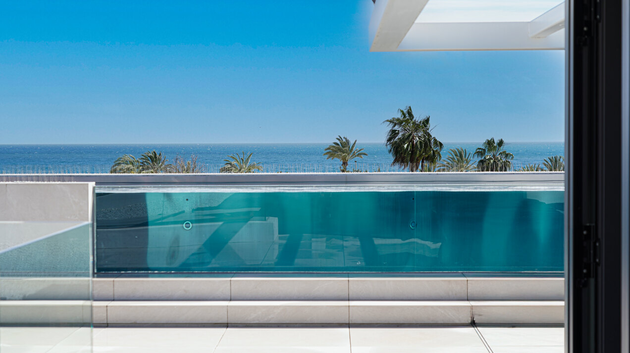 Sublimely elegant, modernistic 5 bed villa on the Golden Mile is perfect for those with impeccable style