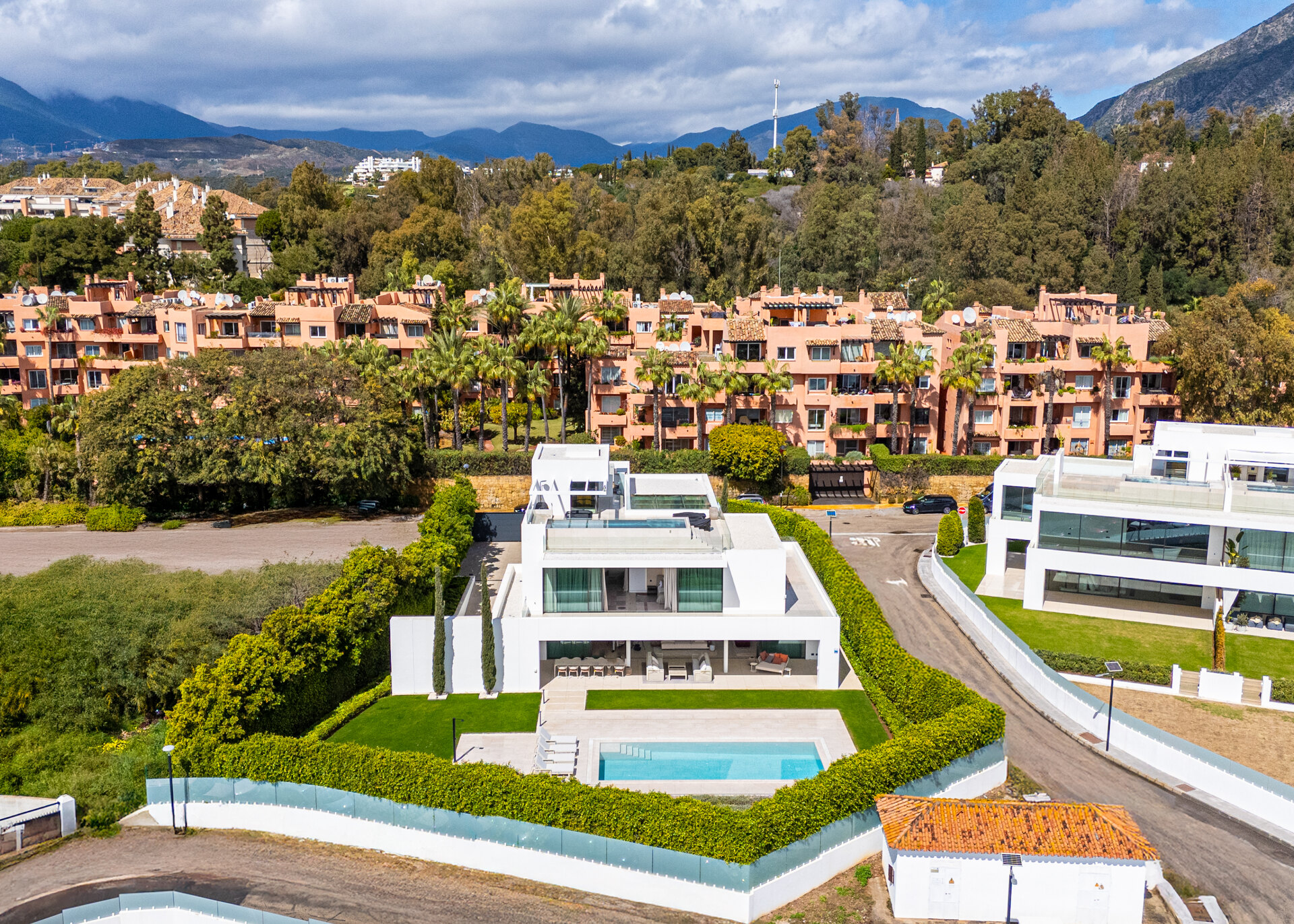 Sublimely elegant, modernistic 5 bed villa on the Golden Mile is perfect for those with impeccable style