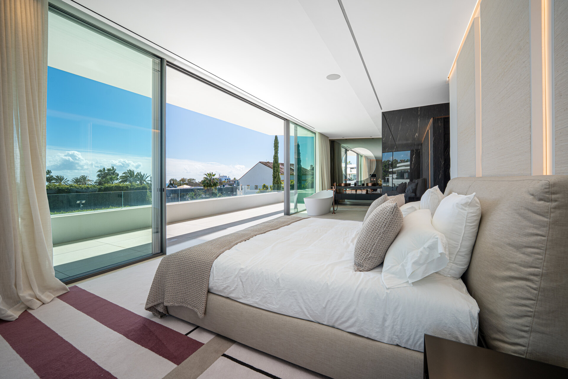 Sublimely elegant, modernistic 5 bed villa on the Golden Mile is perfect for those with impeccable style