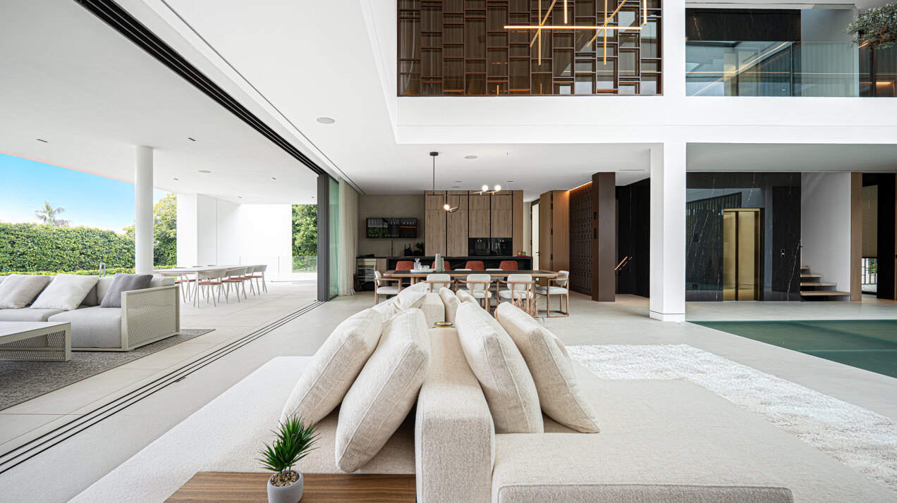 Sublimely elegant, modernistic 5 bed villa on the Golden Mile is perfect for those with impeccable style