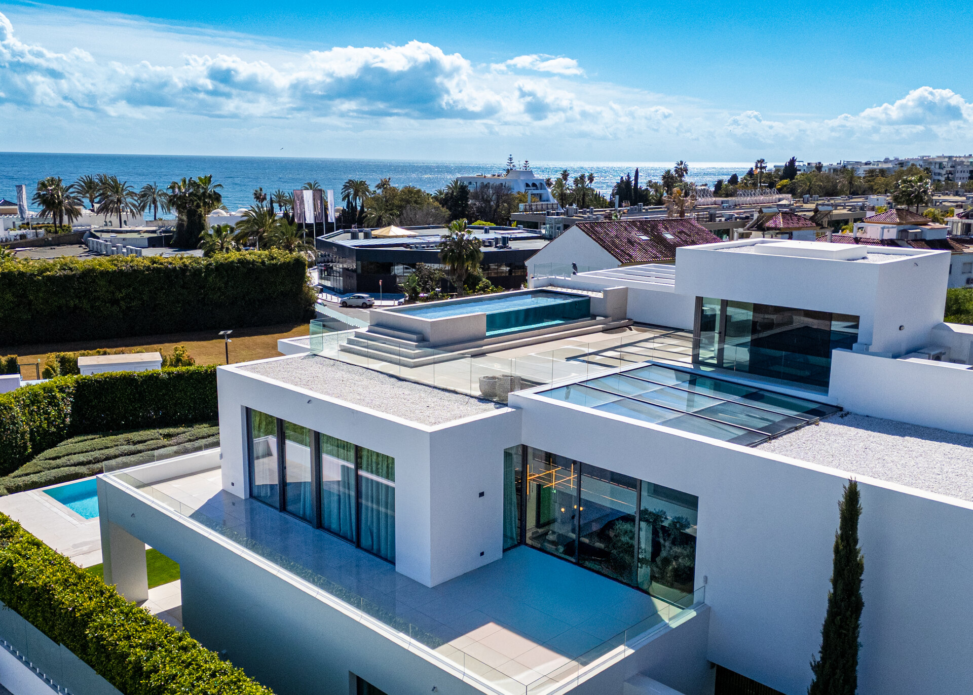 Sublimely elegant, modernistic 5 bed villa on the Golden Mile is perfect for those with impeccable style