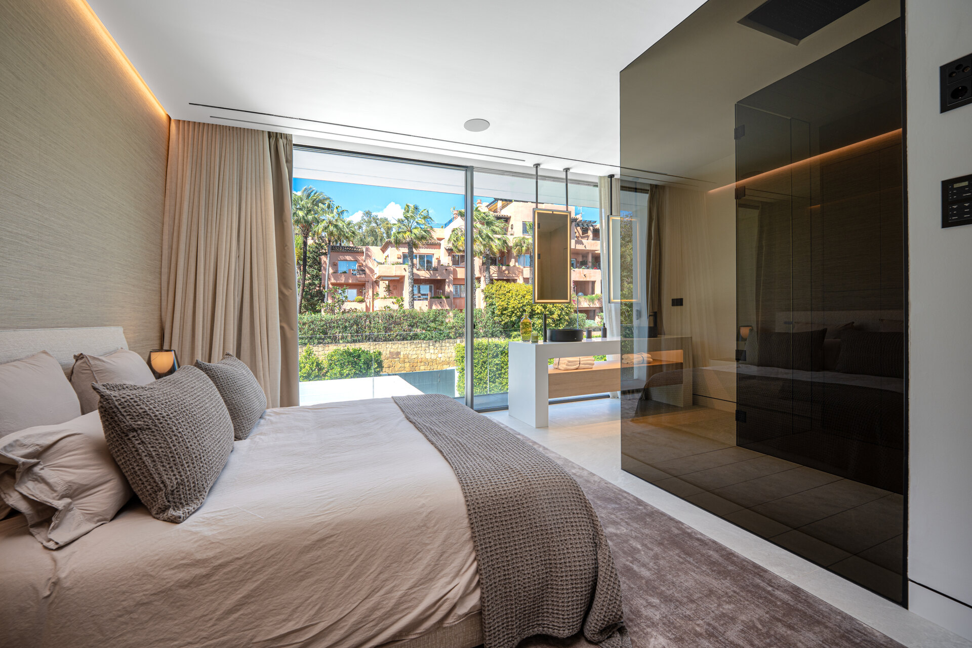 Sublimely elegant, modernistic 5 bed villa on the Golden Mile is perfect for those with impeccable style