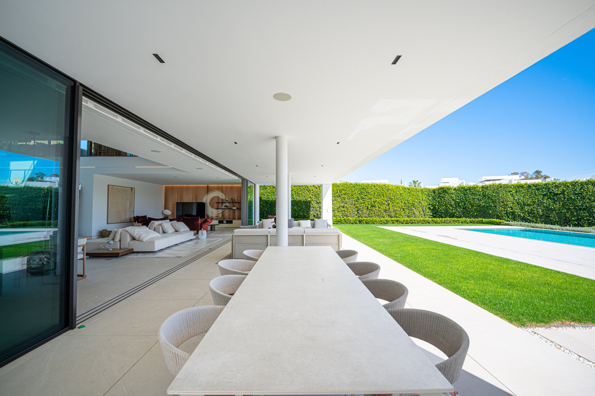 Sublimely elegant, modernistic 5 bed villa on the Golden Mile is perfect for those with impeccable style