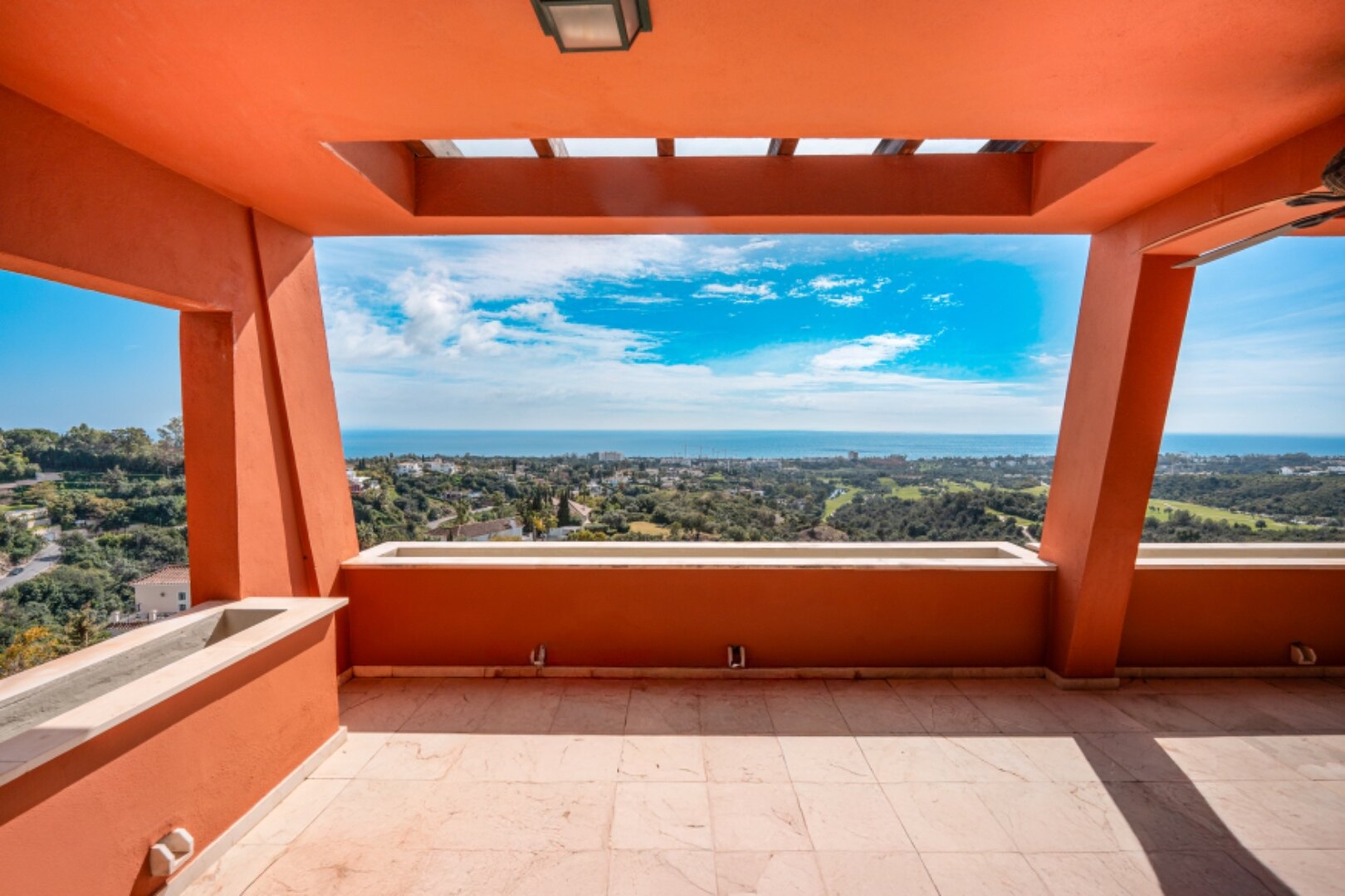 Breathtaking views from 2 bed penthouse that encompass golf, mountain and uninterrupted sea views
