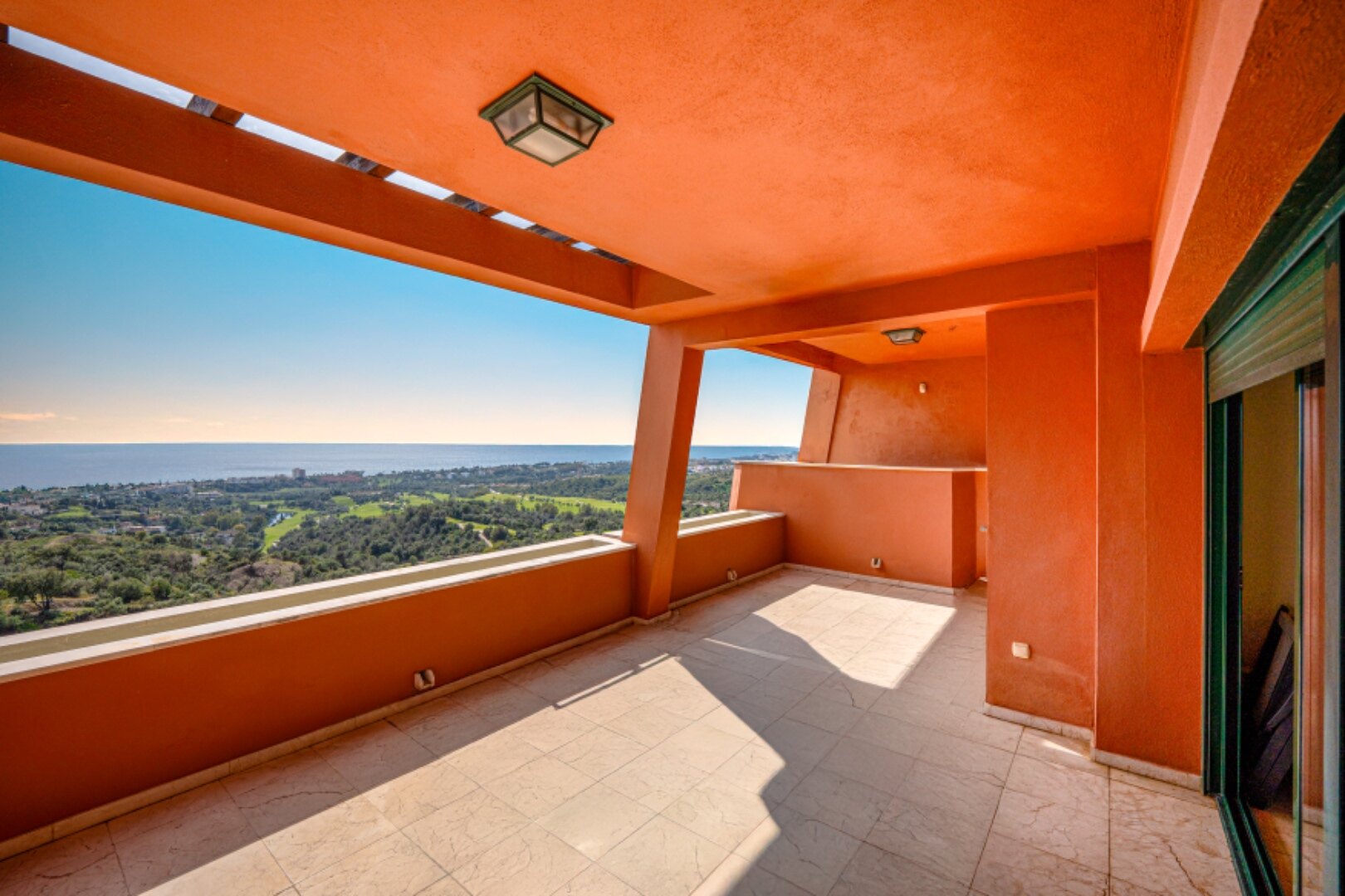 Breathtaking views from 2 bed penthouse that encompass golf, mountain and uninterrupted sea views