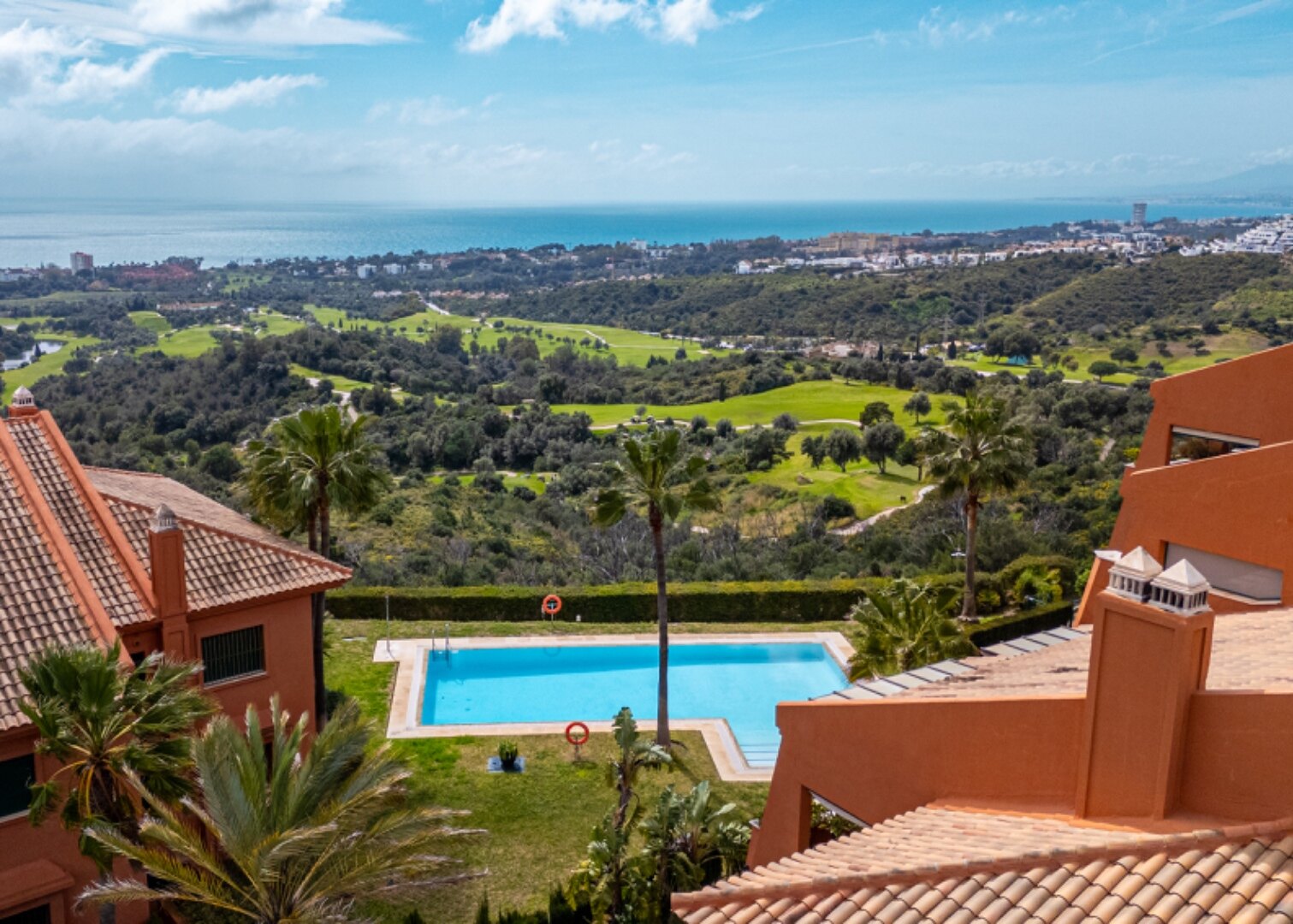 Breathtaking views from 2 bed penthouse that encompass golf, mountain and uninterrupted sea views