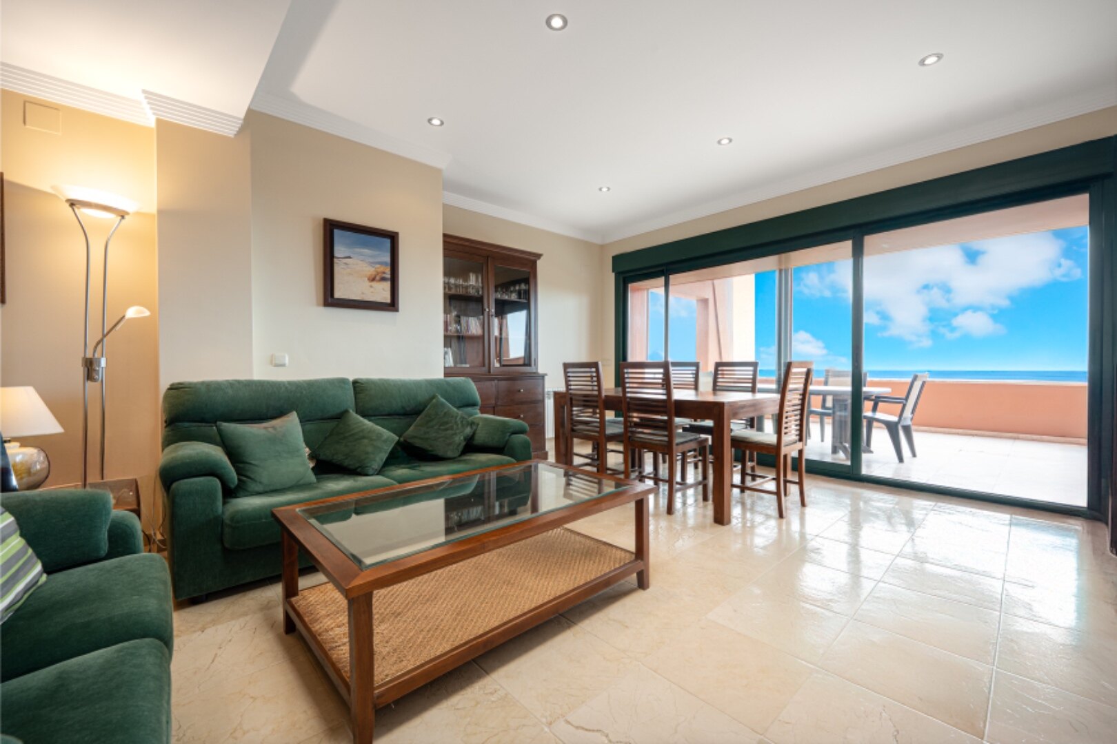 Breathtaking views from 2 bed penthouse that encompass golf, mountain and uninterrupted sea views