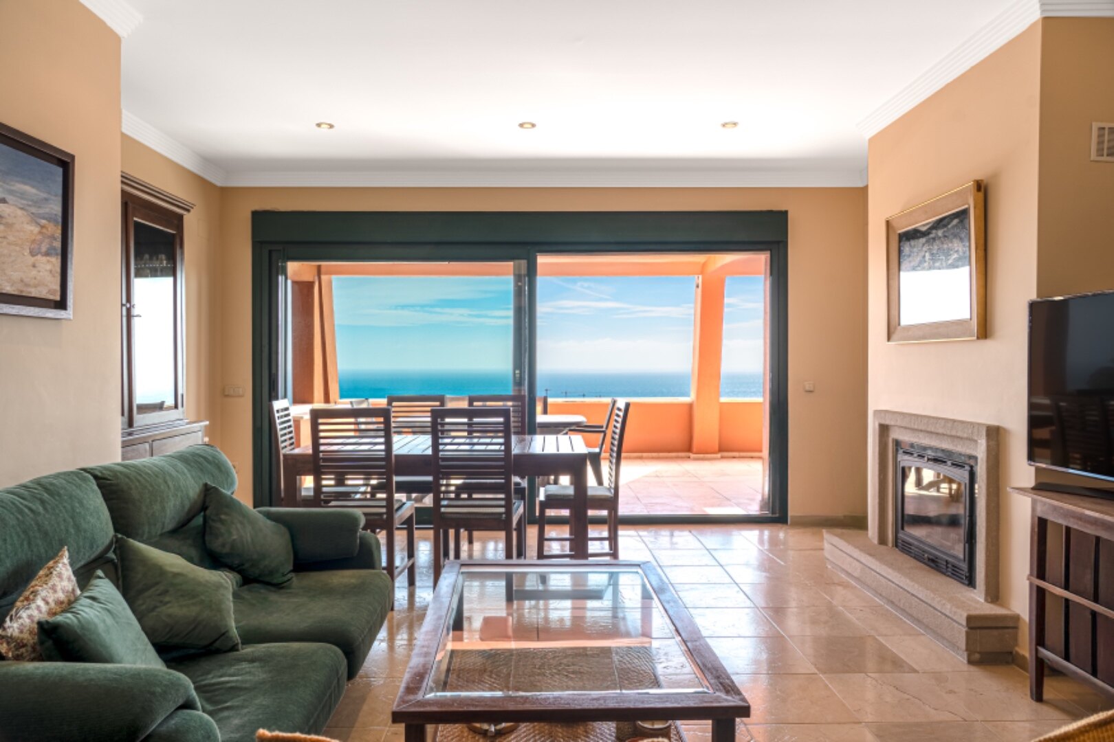 Breathtaking views from 2 bed penthouse that encompass golf, mountain and uninterrupted sea views
