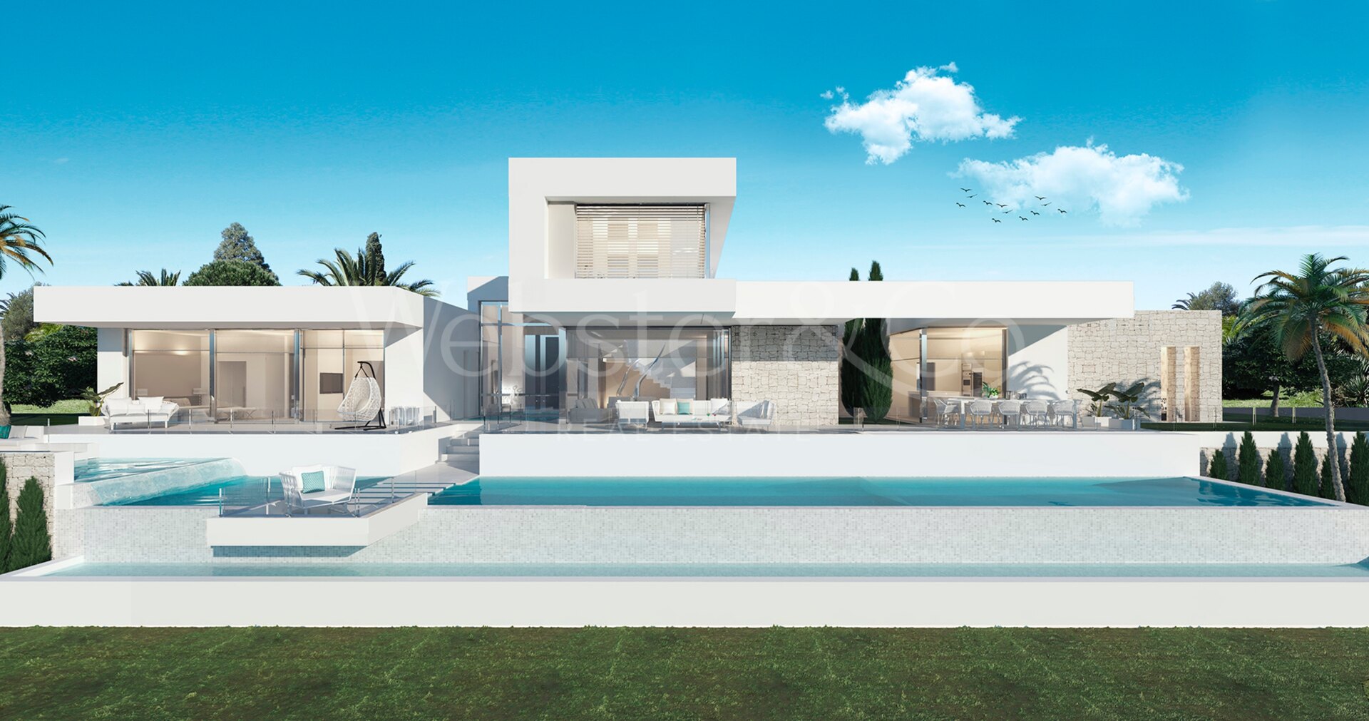 Modern elegance with sea views & golfside living