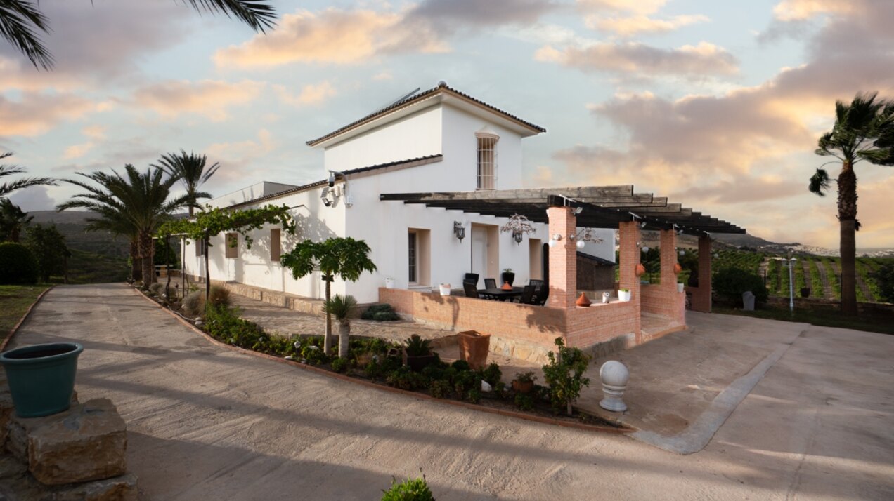 Incredible finca sits on vast private grounds in the midst of rolling hills of Pizarra, Malaga