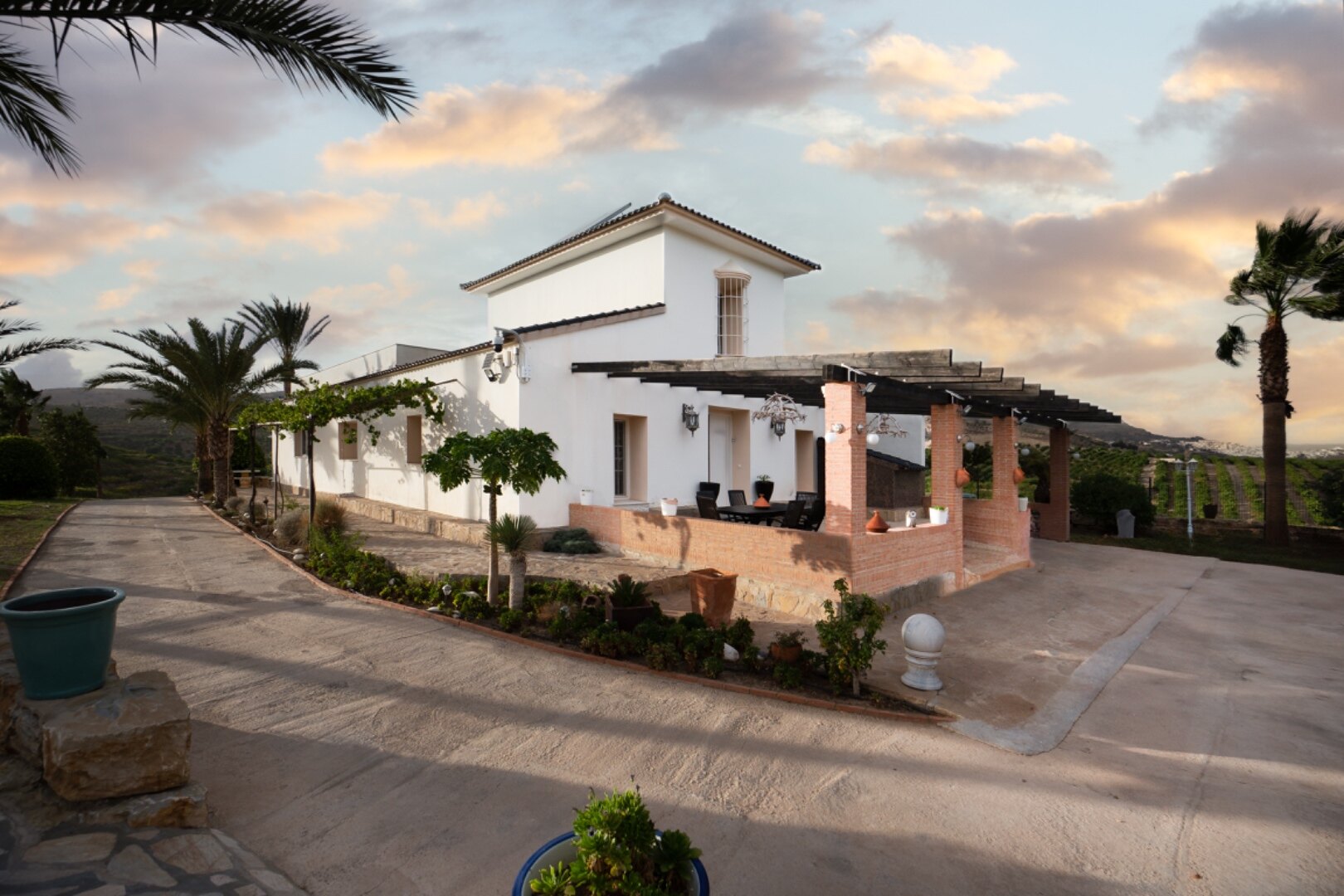 Incredible finca sits on vast private grounds in the midst of rolling hills of Pizarra, Malaga