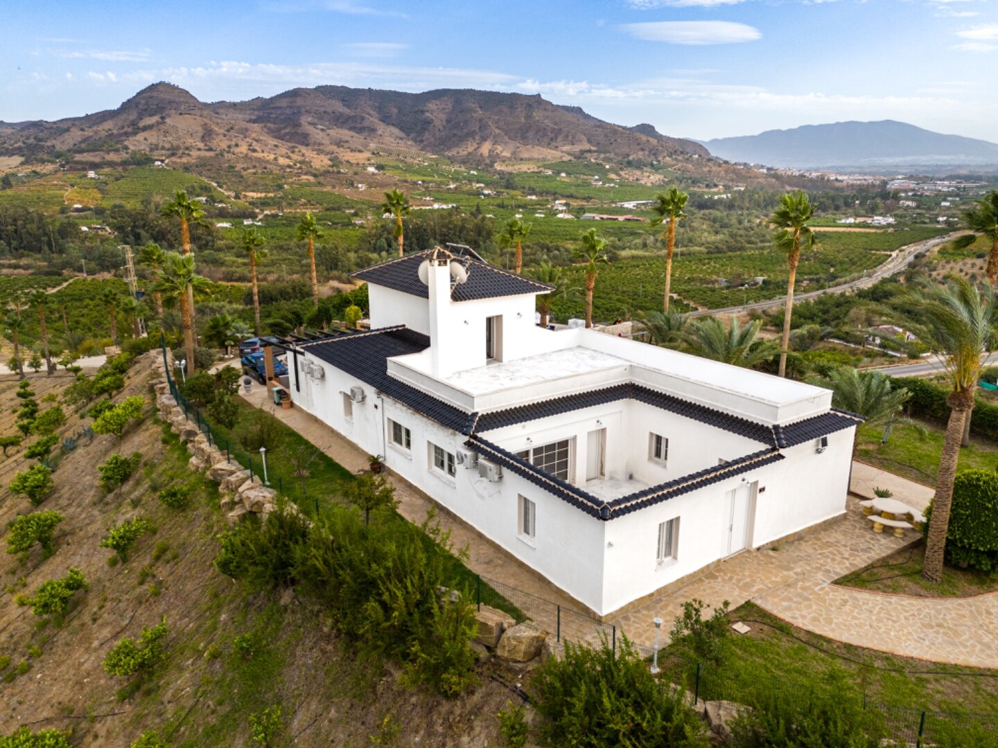 Incredible finca sits on vast private grounds in the midst of rolling hills of Pizarra, Malaga
