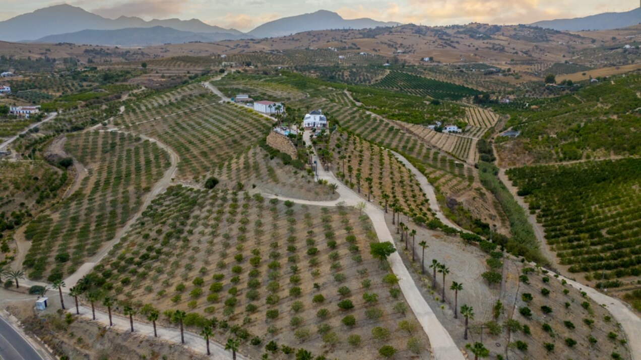 Incredible finca sits on vast private grounds in the midst of rolling hills of Pizarra, Malaga