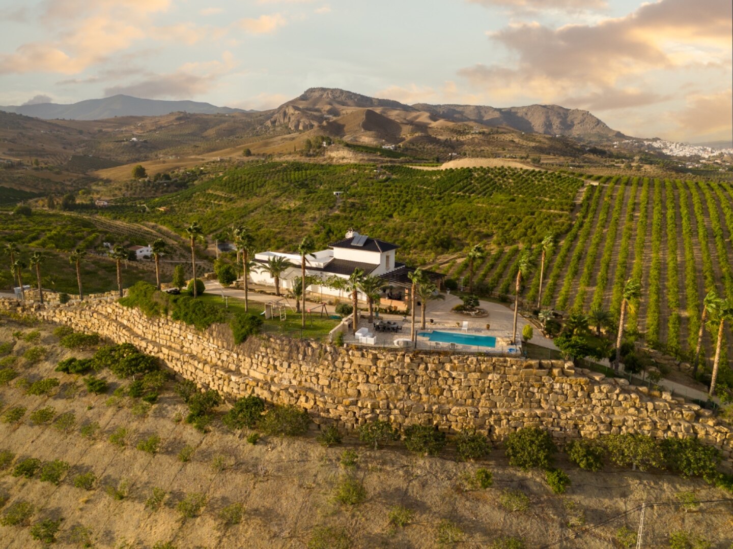 Incredible finca sits on vast private grounds in the midst of rolling hills of Pizarra, Malaga