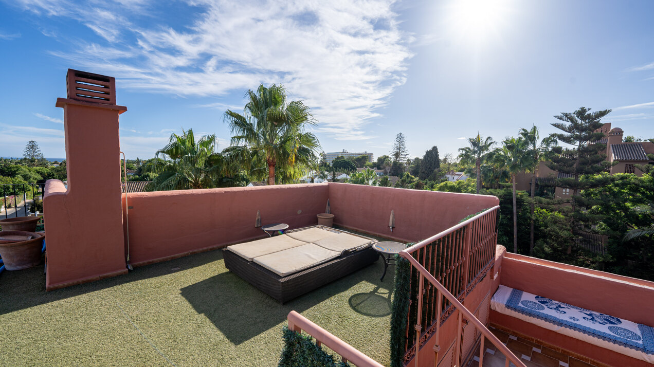 Palatial duplex penthouse sits atop its throne in one of Esteponas most exclusive gate communities