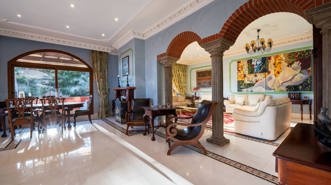 Palatial duplex penthouse sits atop its throne in one of Esteponas most exclusive gate communities
