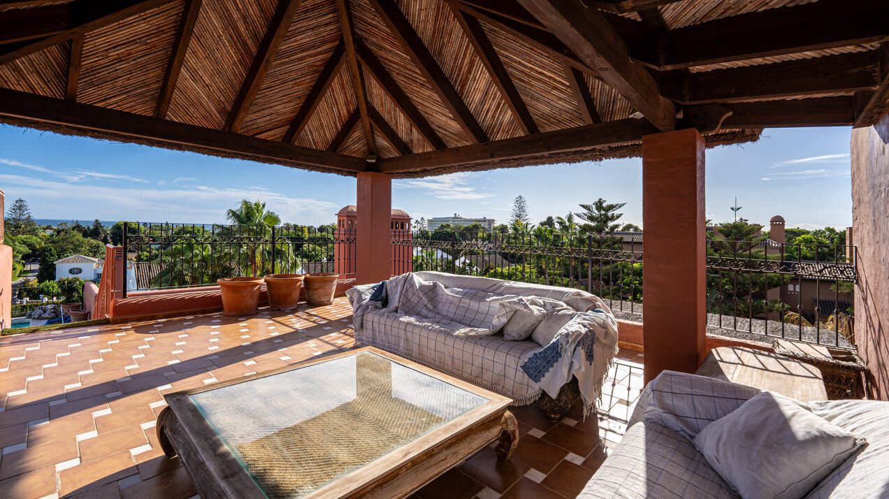 Palatial duplex penthouse sits atop its throne in one of Esteponas most exclusive gate communities