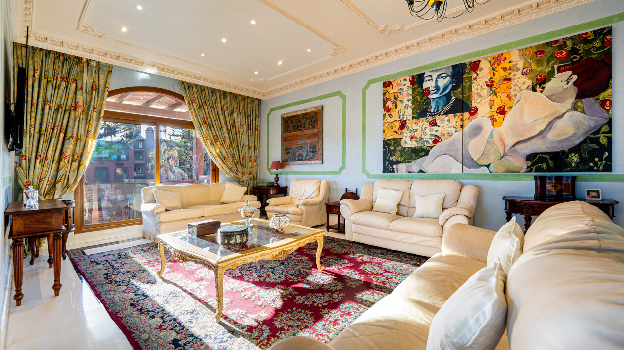 Palatial duplex penthouse sits atop its throne in one of Esteponas most exclusive gate communities