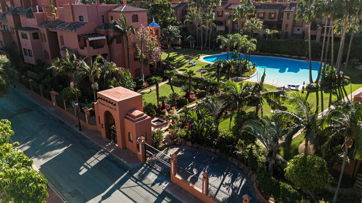 Palatial duplex penthouse sits atop its throne in one of Esteponas most exclusive gate communities