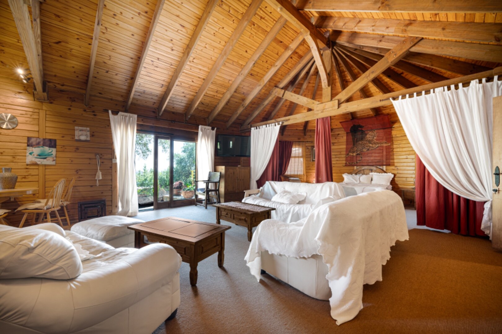 Stunning wooden country finca sits on the outskirts of Monda and its historic castle