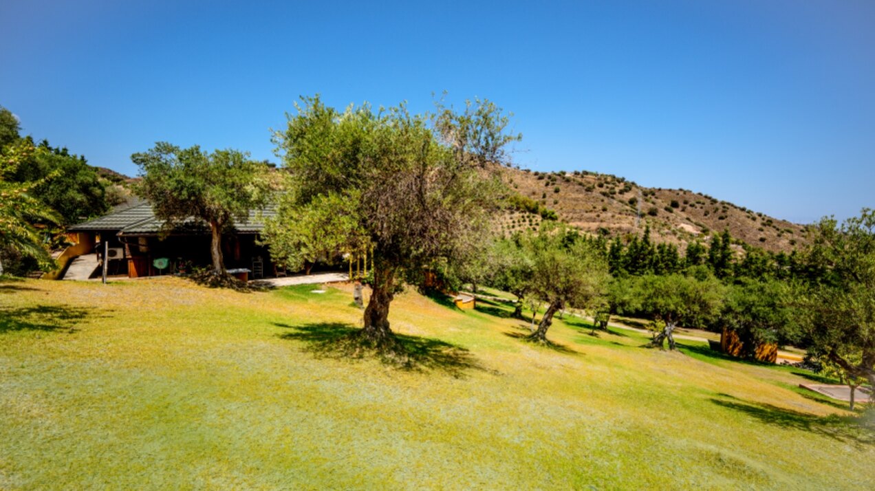 Stunning wooden country finca sits on the outskirts of Monda and its historic castle