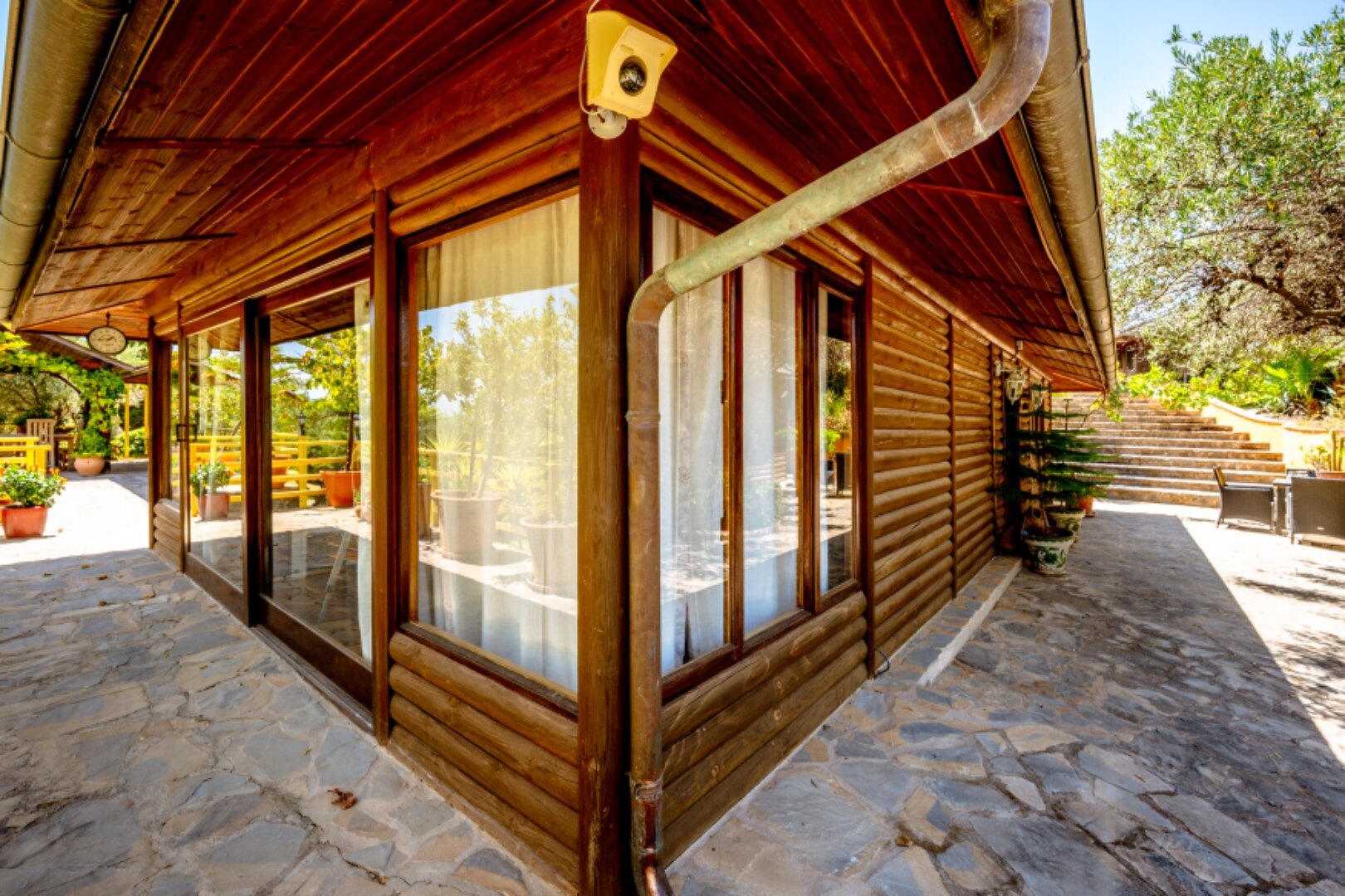 Stunning wooden country finca sits on the outskirts of Monda and its historic castle