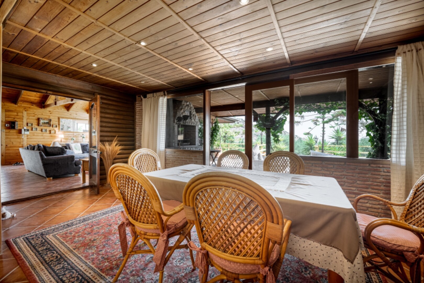 Stunning wooden country finca sits on the outskirts of Monda and its historic castle