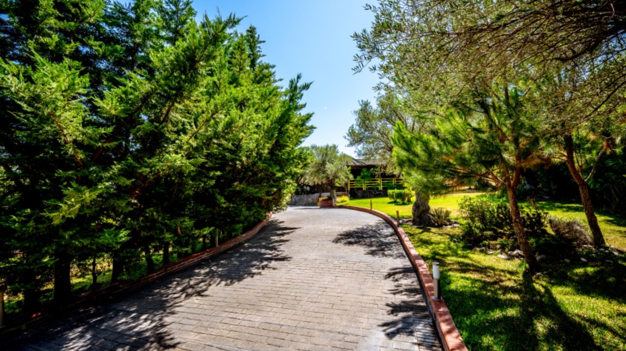 Stunning wooden country finca sits on the outskirts of Monda and its historic castle
