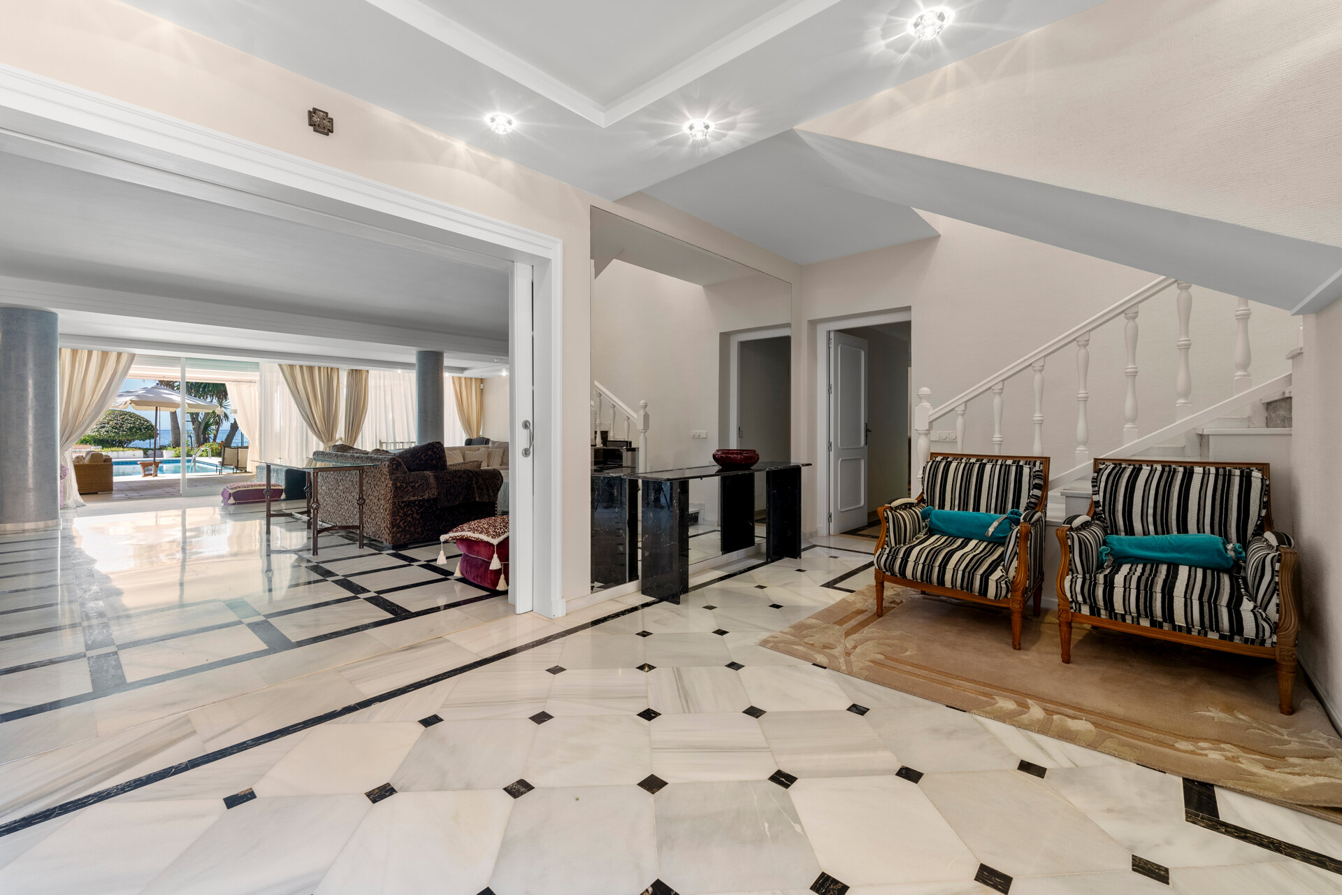 Dynamic 9 bedroom residence takes its beachfront position elegantly on the New Golden Mile