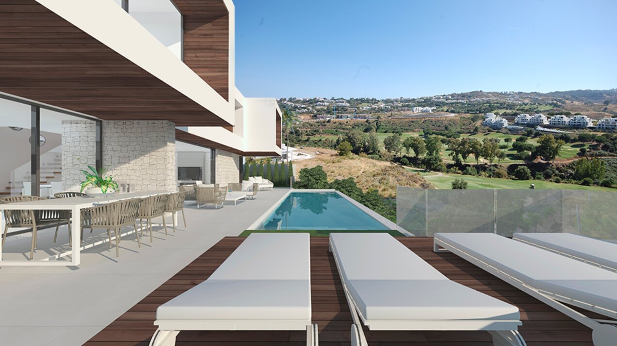 Contemporary modern new 3 bedroom villa with stunning golf views just minutes away from La Cala
