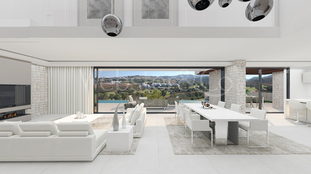 Moderna villa contemporánea de 3 dormitorios con increíbles vistas al golf en el borde de La Cala