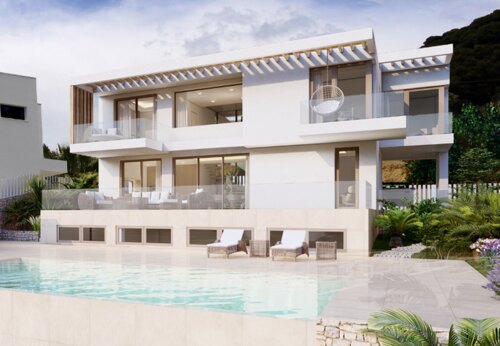 Brand new modern villa with stunning mountain and sea views located in the picturesque Mijas area!