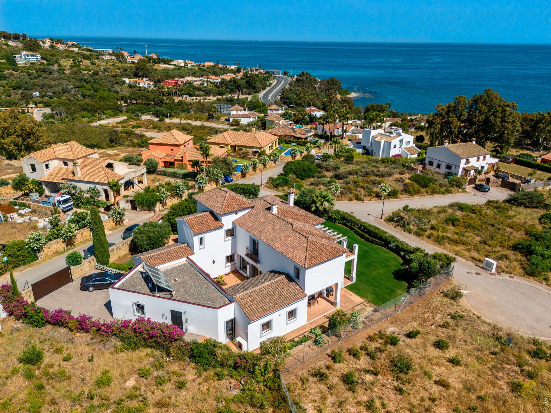 Renovated classic style villa with breathtaking panoramic sea views from both levels.
