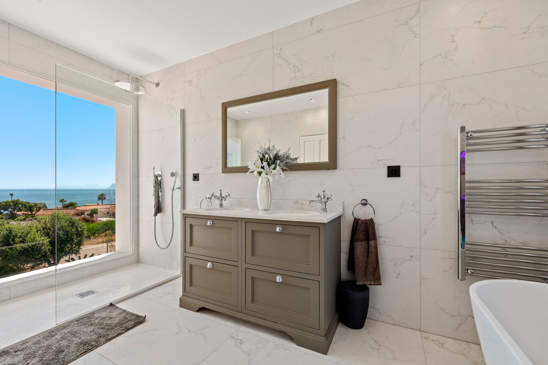 Renovated classic style villa with breathtaking panoramic sea views from both levels.