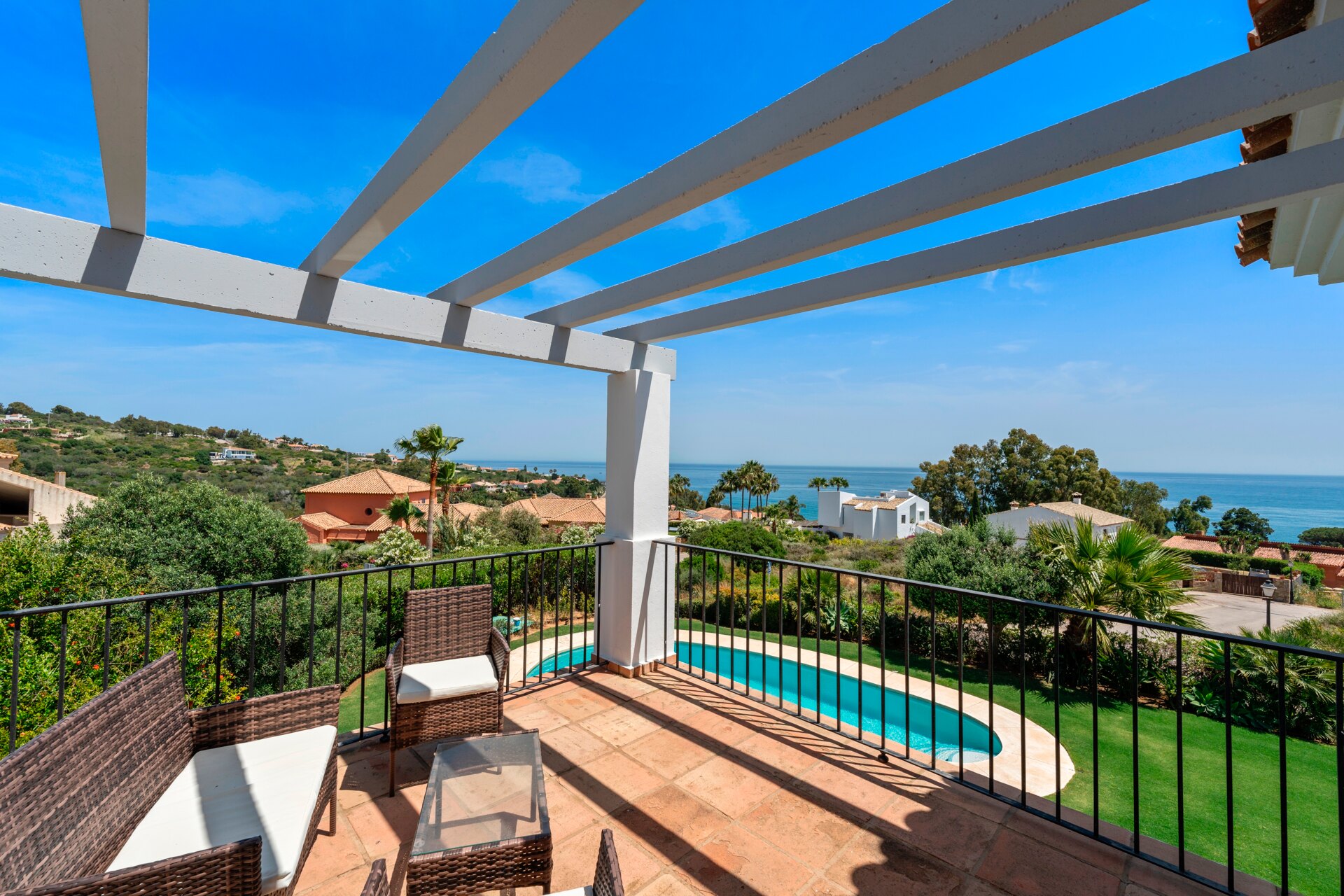 Renovated classic style villa with breathtaking panoramic sea views from both levels.