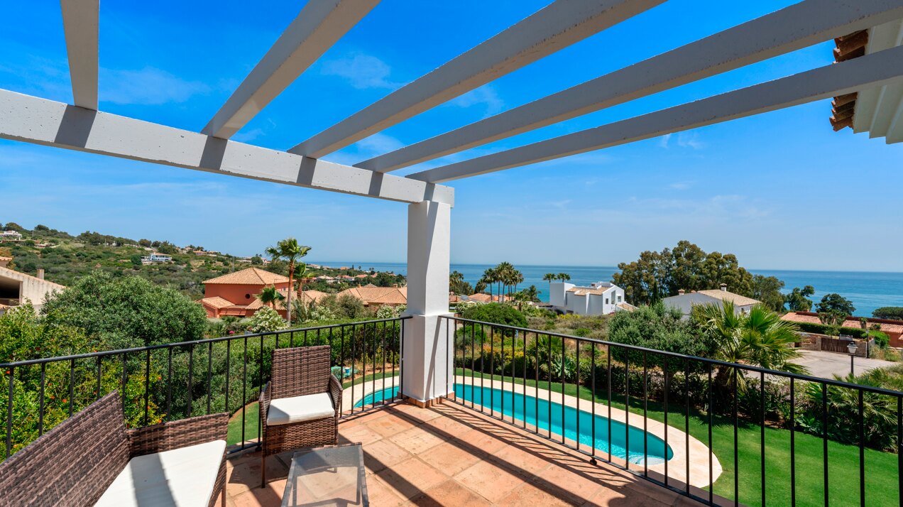 Renovated classic style villa with breathtaking panoramic sea views from both levels.