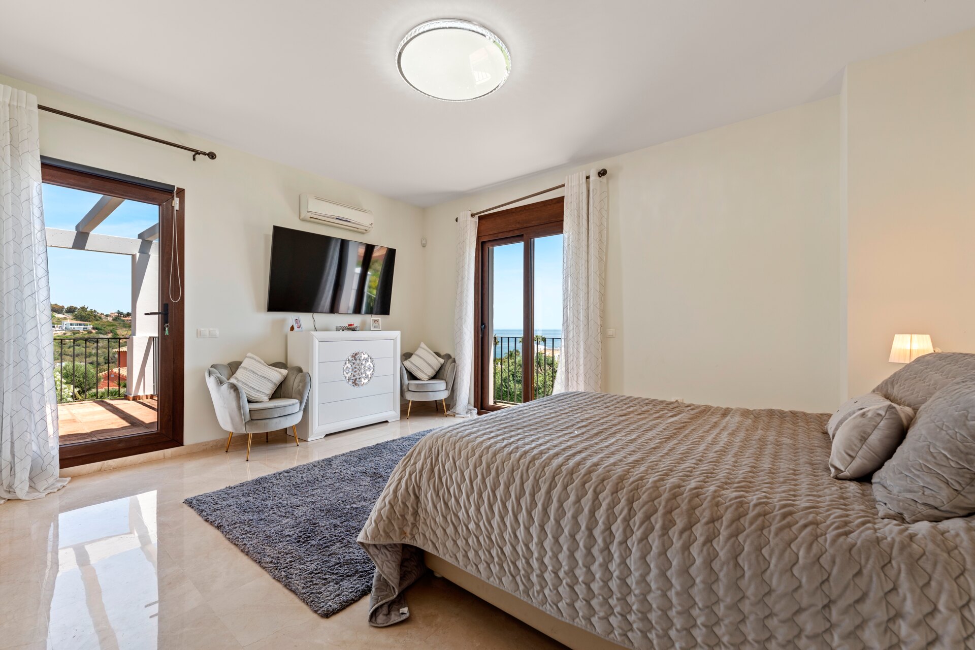 Renovated classic style villa with breathtaking panoramic sea views from both levels.