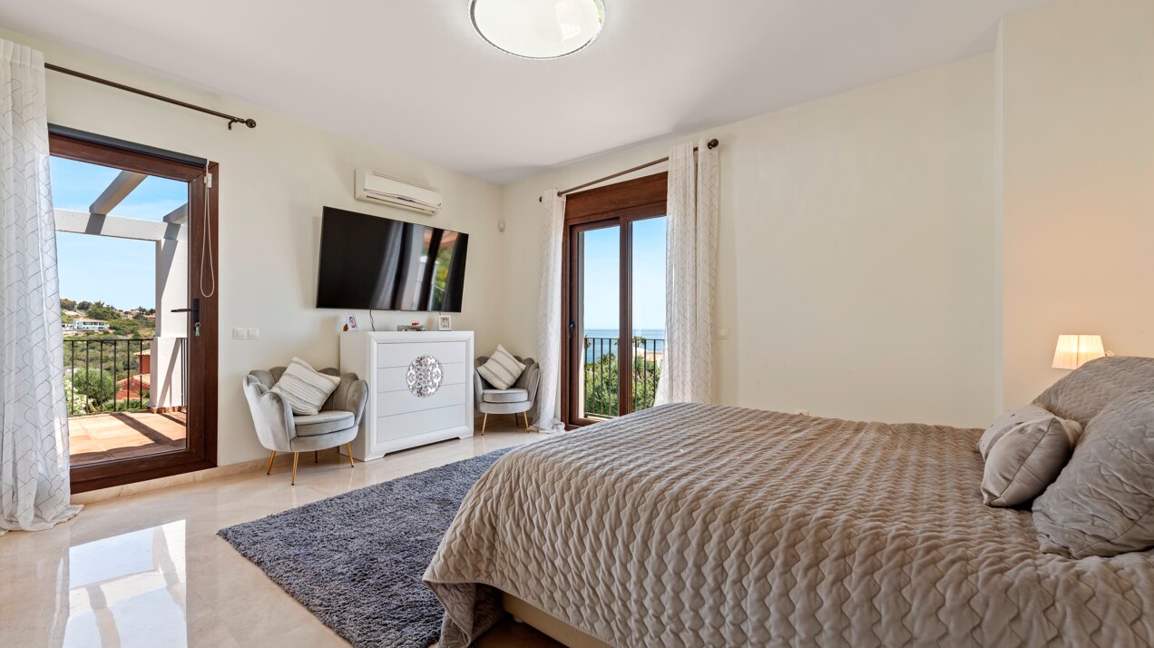 Renovated classic style villa with breathtaking panoramic sea views from both levels.