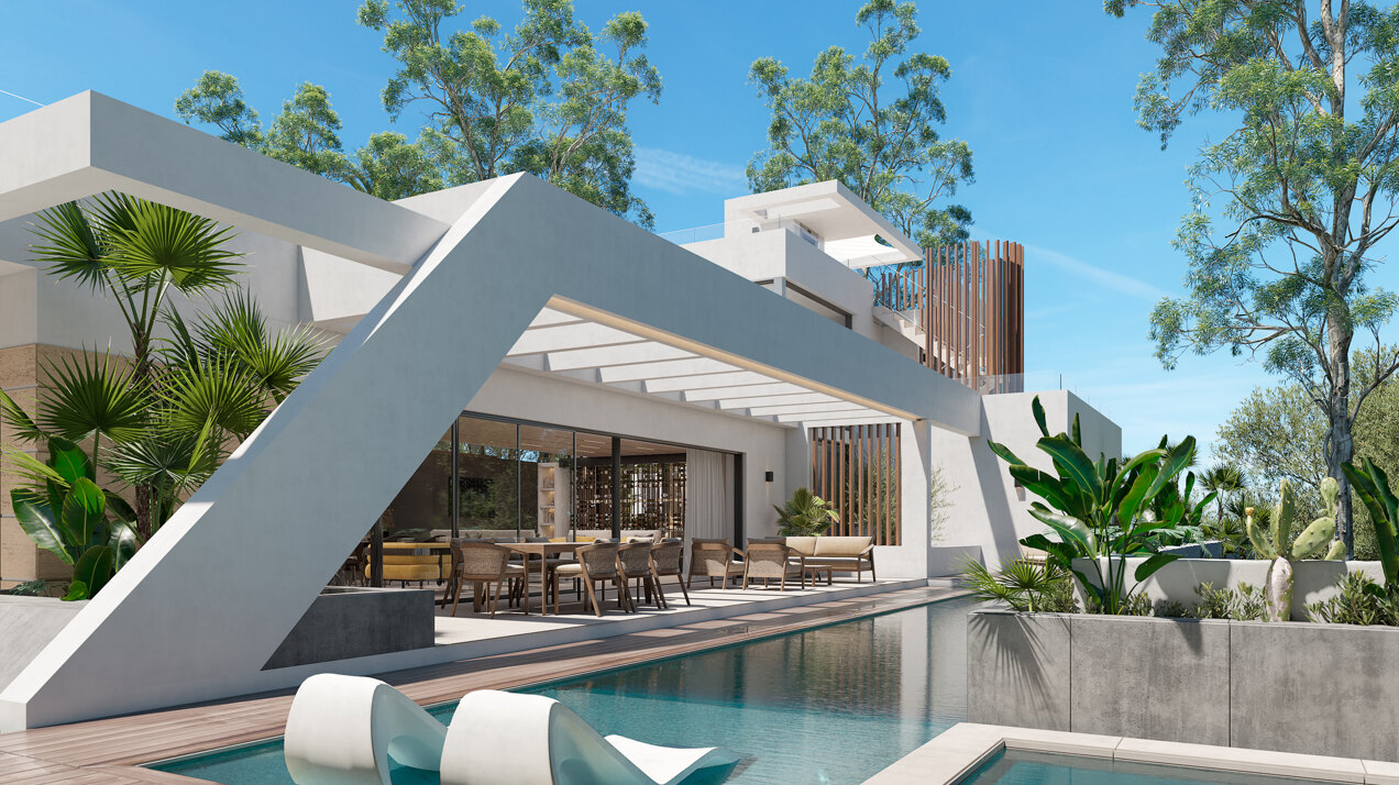 Striking new built villa just walking distance from Puerto Banus offers fabulous sea views