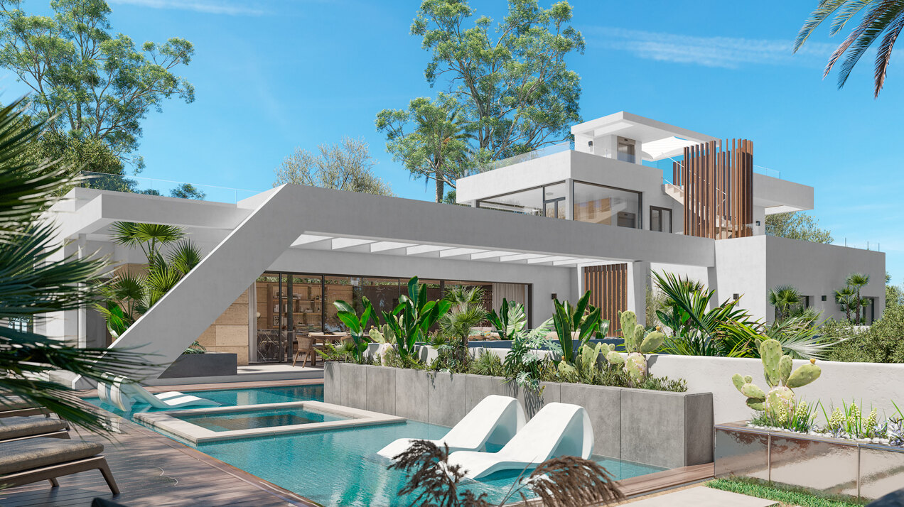 Striking new built villa just walking distance from Puerto Banus offers fabulous sea views