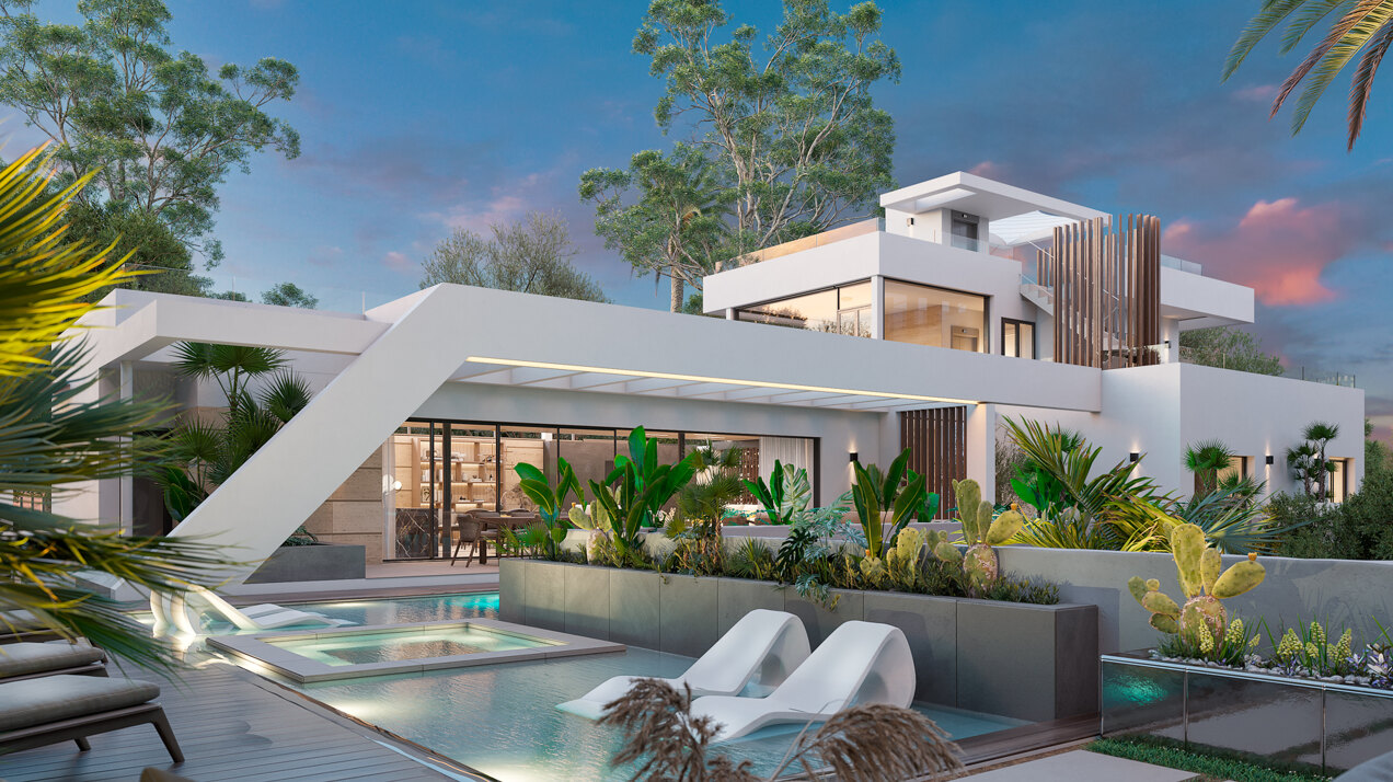 Striking new built villa just walking distance from Puerto Banus offers fabulous sea views