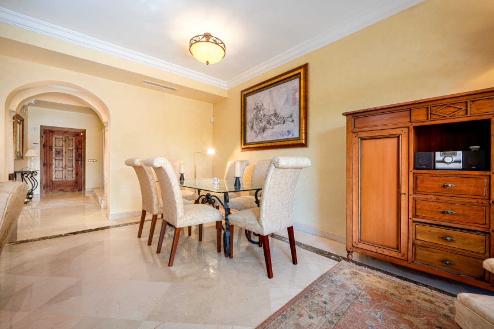 Stately 4 bedroom townhouse in quiet leafy streets in a renowned gated community is chic & welcoming