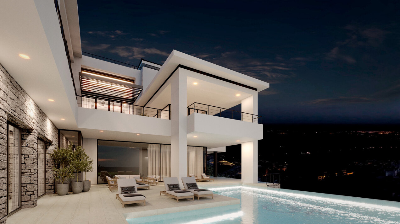 Elegant Modern Luxury Villa with Spectacular Panoramic Sea and Mountain Views in Benahavis