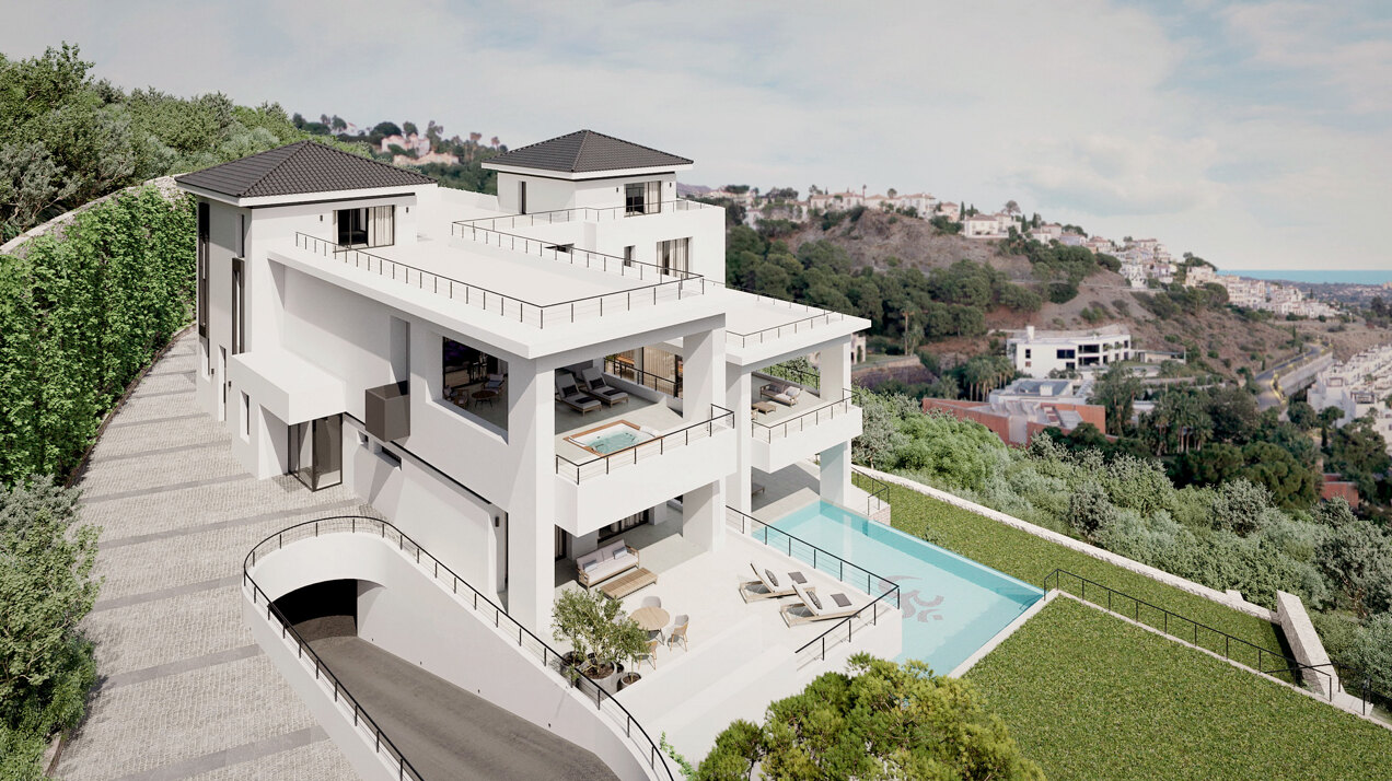 Elegant Modern Luxury Villa with Spectacular Panoramic Sea and Mountain Views in Benahavis